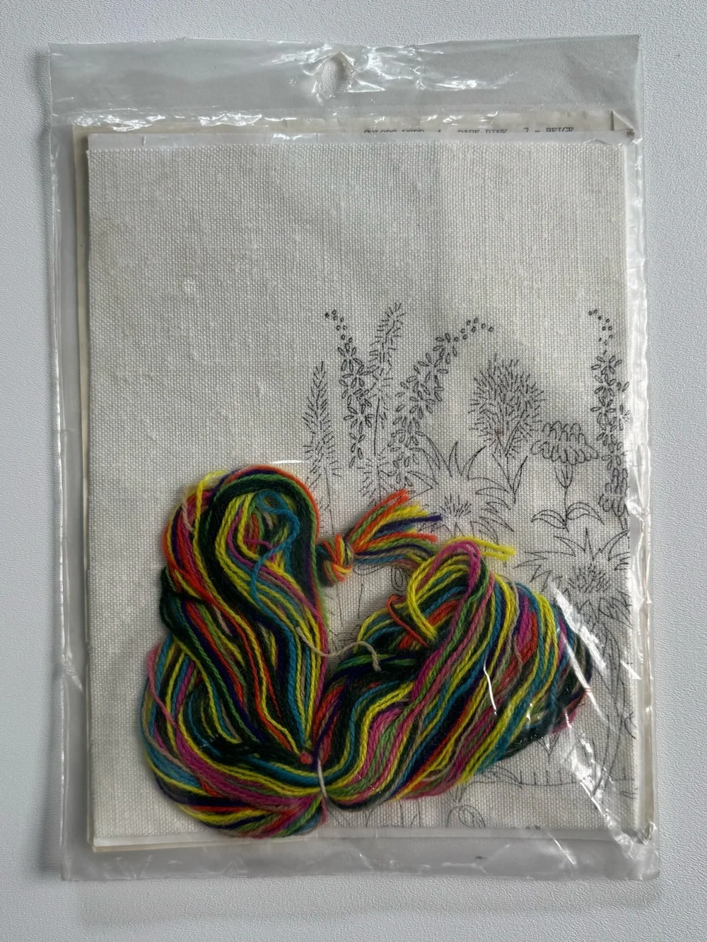Vintage Vogart Crafts Crewel Creative Stitchery Picture Kit - “Floral Fantasy" - Picture 3 of 8